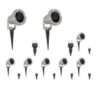 ledscom.de 8 focos de jardín DUK con estaca para exterior, IP65, con enchufe, gris, 1 x GU10, máx. 15 W