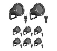 ledscom.de 8 focos de jardín DUK para exterior, IP65, negros, 1 GU10 de máx. 15 W