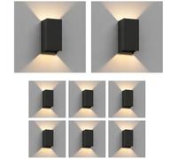 ledscom.de 8x Aplique CUBEL para exterior, IP65, up/downlight, negro mate, angular, 1x G9 máx. 10W