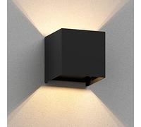 ledscom.de Aplique CUBEL para exterior, negro, IP65, Up
