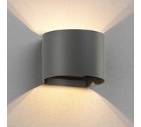 ledscom.de Aplique de pared RUNEL para exteriores, IP65, luz ascendente/descendente, antracita mate, redondo, 1x G9 máx. 10W