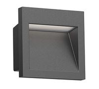 ledscom.de Aplique empotrable LED NOLA, downlight para exteriores, IP54, antracita mate, 90 x 90mm, blanco cálido