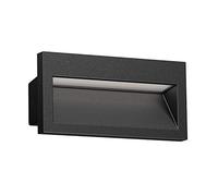 ledscom.de Aplique empotrable LED NOLA, downlight para exteriores, IP54, negro mate, 140 x 70mm, blanco cálido