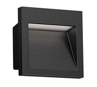 ledscom.de Aplique empotrable LED NOLA, downlight para exteriores, IP54, negro mate, 90 x 90mm, blanco cálido