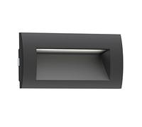 ledscom.de Aplique empotrable LED ZIBAL, downlight para exteriores, IP65, negro mate, 140 x 70mm, 3,3 W, 209lm, blanco cálido, empotrable, pared exterior, pared de casa, terraza, jardín, balcón,