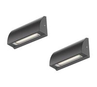 ledscom.de Aplique LED doble/luz de escalera SEGIN para exterior, IP54, plano, downlight, antracita mate, rectangular, 3,8 W, 265 lm, blanco cálido