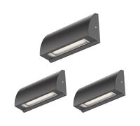 ledscom.de Aplique LED triple/luz de escalera SEGIN para exterior, IP54, plano, downlight, antracita mate, cuadrado, 3,8 W, 265 lm, blanco cálido