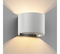 ledscom.de Aplique RUNEL para exterior, IP65, luz ascendente/descendente, blanco mate, redondo, 1x G9 máx. 10W