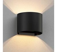 ledscom.de Aplique RUNEL para exterior, IP65, Up-/Downlight, negro mate, redondo, 1x G9 máx. 10W