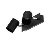 ledscom.de Aplique WAIKA, 2 luces, interruptor, negro mate, angular, 2x GU10 máx. 60W