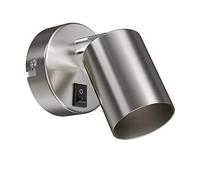 ledscom.de Aplique WAIKA, interruptor, acero inoxidable mate, redondo, 1x GU10 máx. 60W