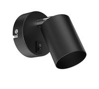 ledscom.de Aplique WAIKA, interruptor, negro mate, redondo, 1x GU10 máx. 60W