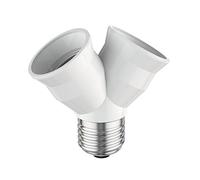 ledscom.de Base E27, adaptador de divisor doble, blanco