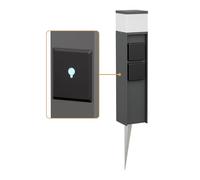 ledscom.de Bolardo luminoso PODEL con pincho de suelo para exteriores, Smart Home, 39cm, antracita, 2 casquillos, in ombilla G9, 501lm, blanco cálido