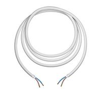 ledscom.de Cable textil, 3 m, blanco, 2 x 0,75 mm², cubierta textil H03VV-F