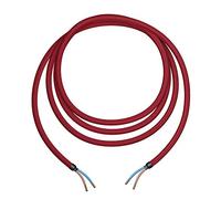 ledscom.de Cable textil, 3 m, rojo vino, 2 x 0,75 mm², cubierta textil H03VV-F