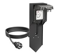 ledscom.de Columna con Toma de Corriente para jardín POXO con estaca, Cable de 5 m, IP65, 1 Toma