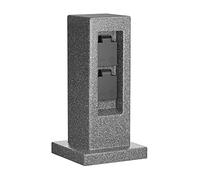 ledscom.de Columna de Enchufe para jardín Pock para Uso en Exteriores, IP44, 2 Veces, Antracita (Aspecto de Piedra), Angular, 30 cm