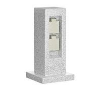 ledscom.de Columna de Enchufe para jardín Pock para Uso en Exteriores, IP44, 2 Veces, Gris (Aspecto de Piedra), Angular, 30 cm
