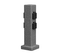 ledscom.de Columna de Enchufe para jardín Pock para Uso en Exteriores, IP44, 4 Veces, Antracita (Aspecto de Piedra), Angular, 40 cm