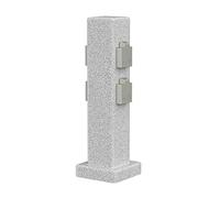 ledscom.de Columna de Enchufe para jardín Pock para Uso Exterior, IP44, de 4 Pliegues, Gris (Aspecto de Piedra), Angular, 40 cm