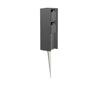 ledscom.de Columna de Enchufe para jardín POMI con Espiga de Tierra para Exterior, IP44, 2 Veces, Antracita, Angular, 23cm