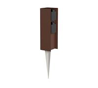 ledscom.de Columna de Enchufe para jardín POMI con Espiga de Tierra para Exterior, IP44, 2 Veces, marrón, Angular, 23cm