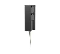 ledscom.de Columna de Enchufe para jardín POMI con Espiga de Tierra para Exterior, IP44, 2 Veces, Negro, Angular, 23cm