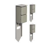 ledscom.de Columna de enchufes para jardín PIWI (3 Unidades) con estaca para el Suelo, para Exterior, IP44, Doble, Acero Inoxidable, Forma Cuadrada, 30 cm