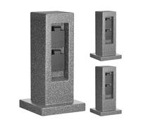 ledscom.de Columna de enchufes para jardín Pock, 3 enchufes, para Exterior, IP44, Doble, Antracita (Aspecto de Piedra), Rectangular, 30 cm