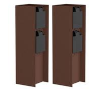 ledscom.de Columna de enchufes para jardín POMI (2 enchufes), para Exterior, IP44, Doble, Acero Inoxidable, marrón, Cuadrada, 23 cm