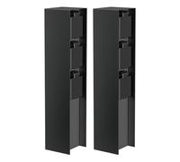 ledscom.de Columna de enchufes para jardín POMI (2 Unidades) para Exterior, IP44, 3 enchufes, Acero Inoxidable, Negro, Rectangular, 33 cm