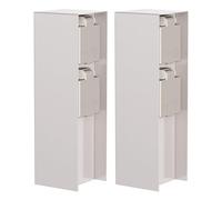 ledscom.de Columna de enchufes para jardín POMI (2 Unidades) para Exterior, IP44, Doble, Acero Inoxidable, Forma Cuadrada, 23 cm