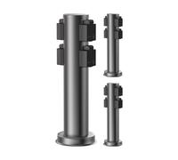 ledscom.de Columna de enchufes para jardín PORU, 3 enchufes, para Exterior, IP44, 4 enchufes, Acero Inoxidable, Antracita, Redonda, 39 cm