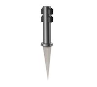 ledscom.de Columna de enchufes para jardín PORU con estaca para Exterior, 4 Tomas, Acero Inoxidable, Antracita, Redonda, 38 cm