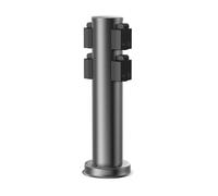 ledscom.de Columna de enchufes para jardín PORU para Exterior, IP44, 4 enchufes, Acero Inoxidable, Antracita, Redonda, 39 cm
