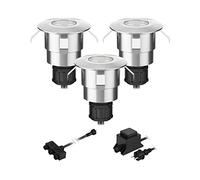 ledscom.de Empotrable de suelo LED Atria para exterior aluminio blanco cálido c/u 14lm IP65 40mm Ø juego de 3