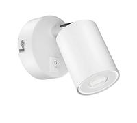 ledscom.de Foco de pared WAIKA, de una luz, con interruptor, GU10, blanco mate, incl. lámpara LED GU10 de 468lm, blanco cálido