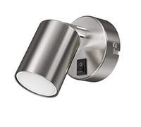 ledscom.de Foco de pared WAIKA interruptor cromo mate + lámpara LED blanco cálido regulación en 3 pasos 500lm