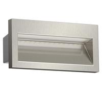 ledscom.de: Foco empotrable de pared NOLA, para exteriores, IP54, aluminio brillante, 140 x 70 mm, luz cálida – Aluminio / Forma rectangular / Color de la luz: Blanco cálido, Tamaño: 1 unidad (paquete