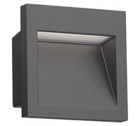 ledscom.de: Foco empotrable de pared NOLA, para exteriores, IP54, color antracita mate, 90 x 90 mm, luz cálida. – Color: antracita / Forma: cuadrado / Color de la luz: blanco cálido, tamaño: 1 unidad
