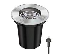 ledscom.de Foco empotrable de suelo BOJA para exterior redondo de acero inoxidable IP67 108mm Ø incl. LED GU5.3 (blanco, 5,38W, 524lm, 30°)