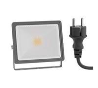 ledscom.de Foco LED de jardín FLIN para exteriores, IP66, enchufe, gris, 11,5 W, 837lm, blanco cálido