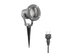 ledscom.de Foco LED de jardín MIBU antracita con pincho de suelo para exteriores, acero inoxidable, incl. lámpara GU10 (7W, 630lm, 103°, blanco)