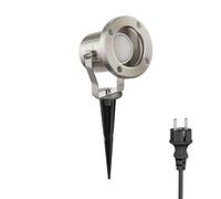 ledscom.de Foco LED para jardín MIBU con pincho de suelo para uso exterior, acero inoxidable, incl. lámpara GU10 6.826W 630lm 100° blanco cálido