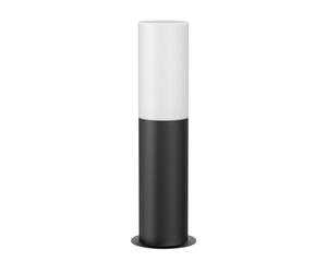 ledscom.de GROPO luz de camino/luz de bolardo para exteriores con cubierta de cristal auténtico de primera calidad - resistente a los rayos UV, no amarillea, IP44, 41 cm, negro 1x E27 máx. 40W