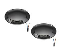 ledscom.de Juego de 2 luminarias LED de suelo, señalización de recorrido RUNDA para exterior, IP67, 4 luces, antracita, redondas, 70 mm de diámetro, blanco cálido