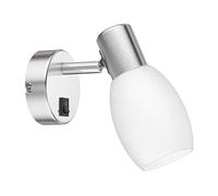 ledscom.de Lámpara de lectura/plafón de pared LUPI, interruptor, acero inoxidable mate, 1x E14 máx. 25W