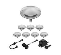 ledscom.de Lámpara de pie LED Bunda, 2 luces, para exterior, transitable, blanco frío, juego de 8