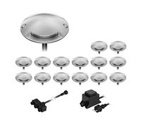 ledscom.de Lámpara de pie LED Bunda, 2 luces, para exteriores, transitable, blanco cálido, juego de 15
